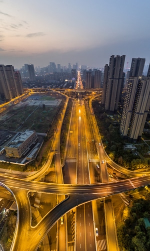 疫情防控中的新年-航拍风光-看你的城市-你好2020-城市 图片素材