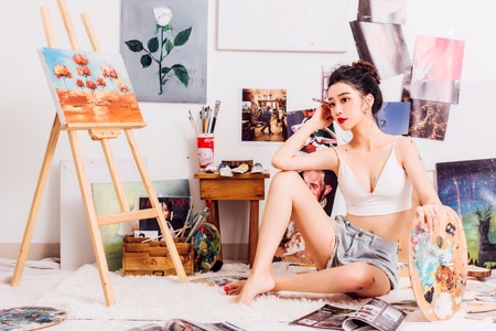 色彩-简约-写真-情绪-人像 图片素材