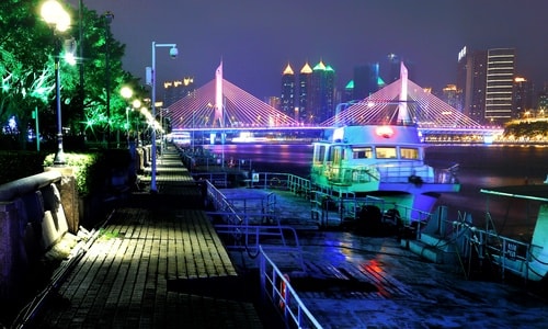 蜜蜂像素首发-夜景-夜景-夜色-城市 图片素材