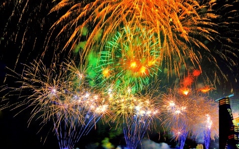 视觉-焰火-烟花-夜景-烟火 图片素材