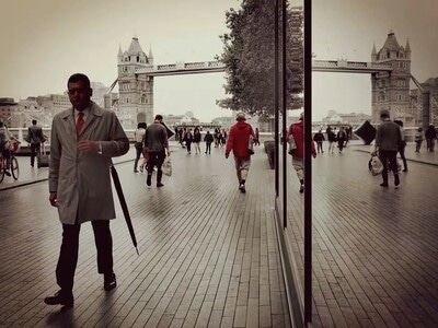 伦敦-塔桥-镜像-英国人-生活 图片素材