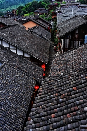 龚滩古镇-重庆-古镇情-构图-风景 图片素材