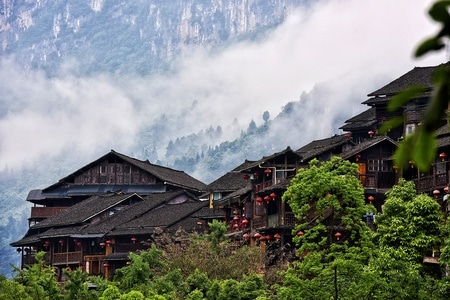 龚滩古镇-重庆-古镇情-构图-风景 图片素材