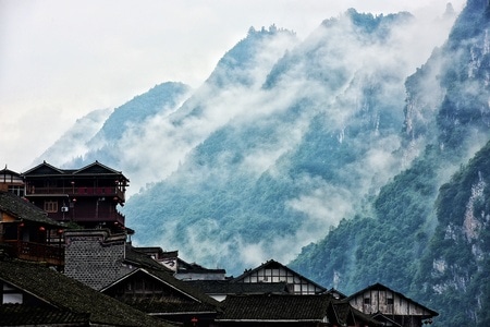 龚滩古镇-重庆-古镇情-构图-风景 图片素材