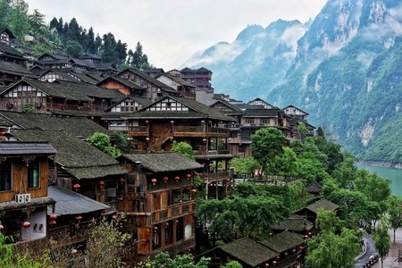 龚滩古镇-重庆-古镇情-构图-风景 图片素材