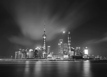 城市-黑白-夜景-城市-城市风光 图片素材