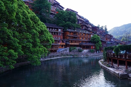 贵州-千户苗寨-风景-河流-河 图片素材