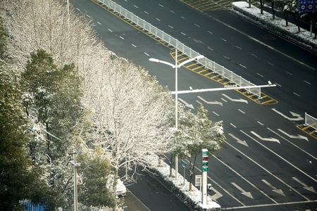 合肥-2020-道路-公路-雪景 图片素材