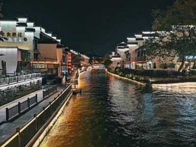 夜景-街拍-手机摄影-风景-秦淮河 图片素材