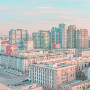 建筑-马卡龙色调-朝鲜-在路上-城市 图片素材