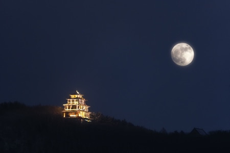 国家地理-月亮-满月-长焦-夜晚 图片素材