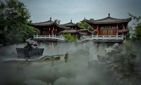建筑-风光-温泉-船屋-古建筑 图片素材