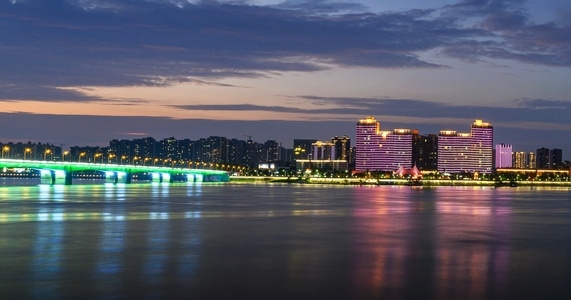 城市夜景-桥梁建筑-生态宜居-江河湖海-城市 图片素材