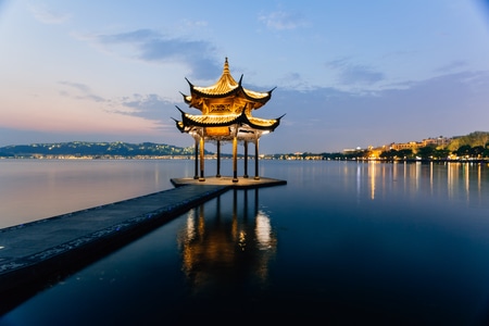 杭州-西湖-集贤亭-风光-湖面 图片素材