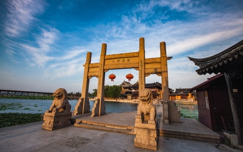旅行-江南水乡-钟楼-建筑-锦溪古镇 图片素材