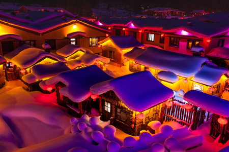 雪世界-东北-房屋-房顶-屋顶 图片素材