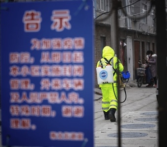 武汉加油-纪实-疫情-独轮车-街道 图片素材