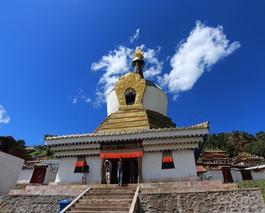 旅行-信仰-朗木寺-建筑-藏传佛教 图片素材