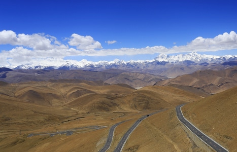 抓拍-纪实-风景-藏地风光-盘山公路 图片素材