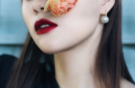 唇-花-人像-女人-女性 图片素材