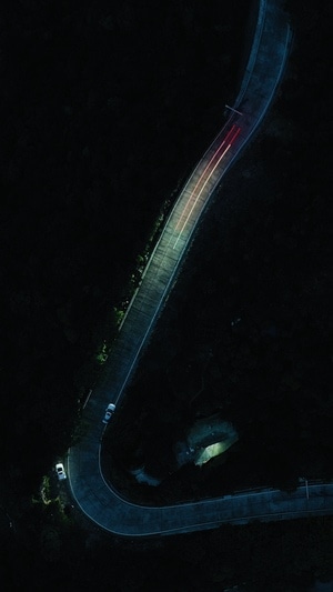 温州市-航拍-夜景-状响线-山路 图片素材