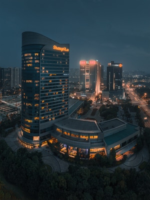 温州市-城市色彩-夜色-航拍-我要上封面 图片素材