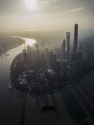 旅行-上海-外滩-航拍-陆家嘴 图片素材