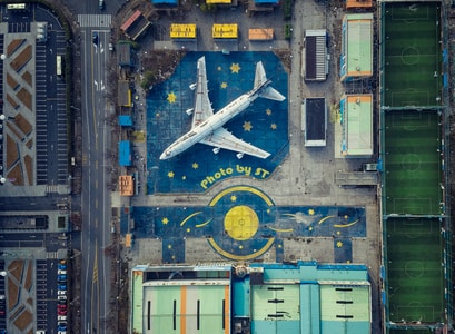 航拍-无人机-建筑-城市-足球 图片素材