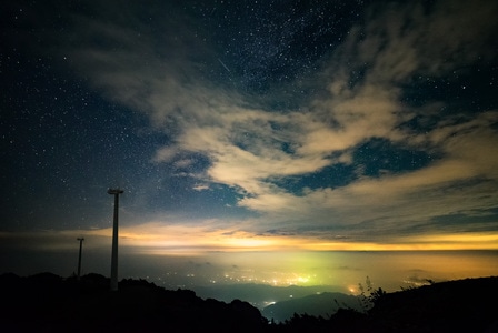 星星-流星-风电-银河-英仙座流星雨 图片素材