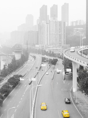 重庆-街拍-小黄车-出租车-旅行 图片素材