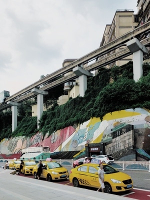 重庆-车-街头-抓拍-决定性瞬间 图片素材