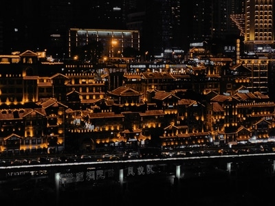 重庆-洪崖洞-建筑-夜景-摄影 图片素材