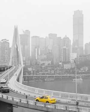 重庆-街拍-小黄车-出租车-旅行 图片素材