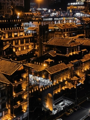 重庆-洪崖洞-建筑-夜景-摄影 图片素材