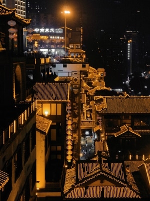 重庆-洪崖洞-建筑-夜景-摄影 图片素材