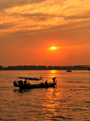 长江-日落-夕阳-风光-风景 图片素材