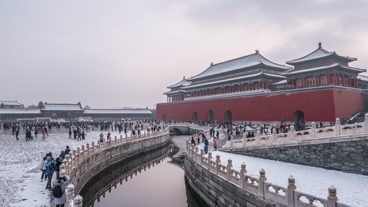 故宫-雪-黄叶-随拍-建筑 图片素材