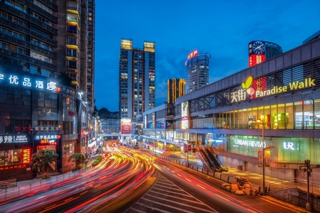 城市色彩-色彩-重庆-冷暖-千厮门大桥 图片素材