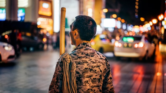 扫街-色彩-人文-重庆-冷暖 图片素材