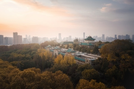 武汉-风光-武汉大学-建筑-房屋 图片素材