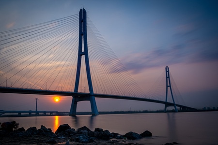 风景-自然-城市风景-吊桥-桥 图片素材