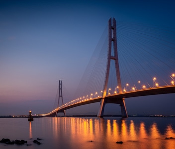 风景-自然-城市风景-吊桥-建筑 图片素材