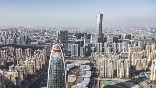 济南-城市-航拍-城市-建筑 图片素材