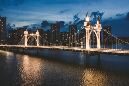 建筑-城市-夜景-航拍-珠海 图片素材