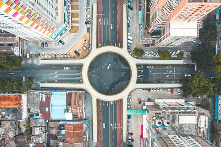 光影-道路-建筑-地标-航拍 图片素材