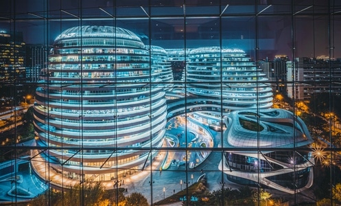 夜景-建筑-城市-长曝光-风光 图片素材