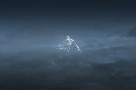 蓝-尼泊尔-鱼尾峰-风光-风景 图片素材