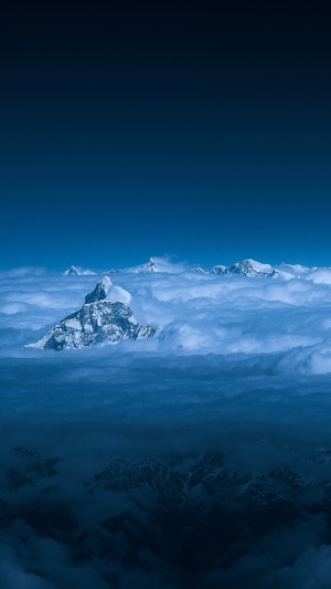 尼泊尔-蓝调-雪山-你好2020-自然 图片素材
