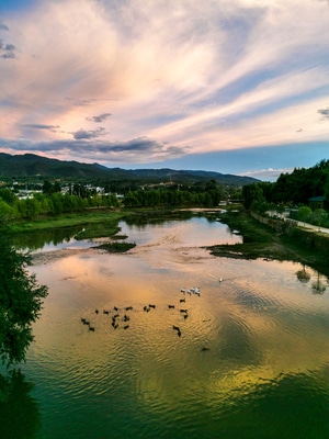 云南-大理-剑川-沙溪-日落 图片素材