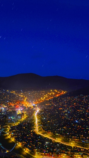 四川-川西-色达-夜景-星轨 图片素材